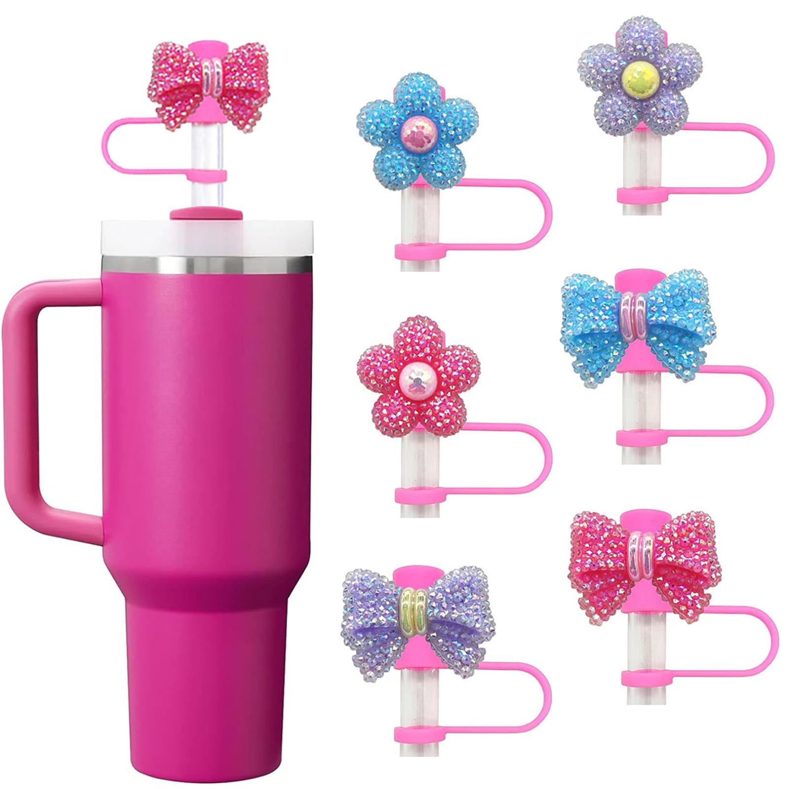 Bean Hopper Lid - Couvercles de paille avec nœud floral